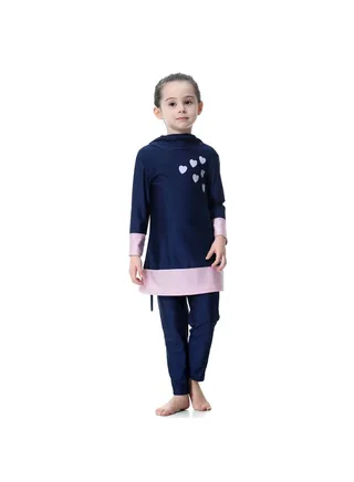 2-Piece Anti Exposure Burkinis Set Navy 
