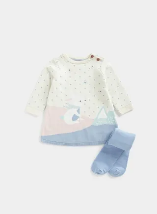Knitted Dress and Tights Set 