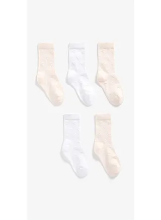 Pink and White Socks With Aegis 5 Pack 