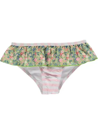 Frill Detail Bikini Bottom Pink 