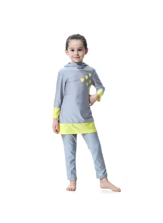 2-Piece Anti Exposure Burkinis Set Grey 