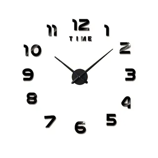 Large DIY Frameless 3D Mirror Wall Clock Stickers 