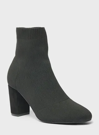 Pointed Toe High Heel Ankle Boots 