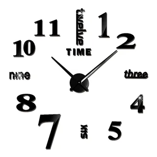 Large DIY Frameless 3D Mirror Wall Clock Stickers 