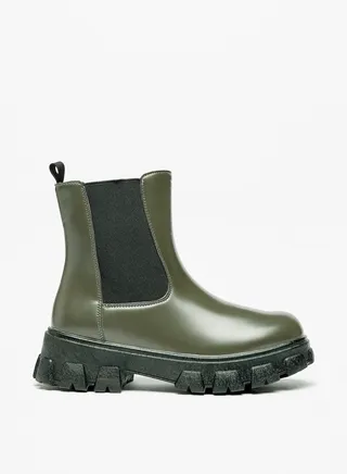 Womens Solid Slip On Chelsea Boots With Pull Tab By Shoexpress 