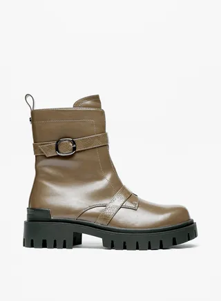 Womens Strap Detail Boots With Zip Closure By Shoexpress 