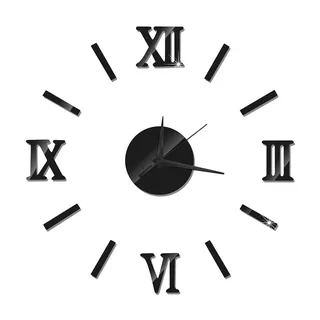 Large DIY Frameless 3D Mirror Wall Clock Stickers 