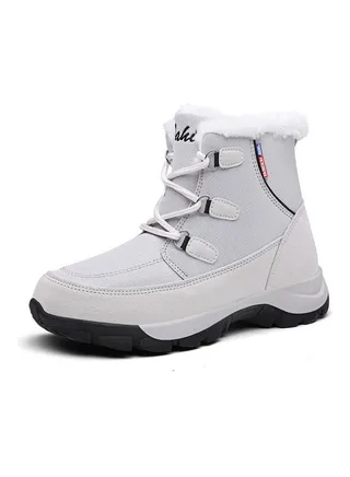 Casual Lace-Up Snow Boots Grey 