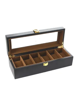 unisex 6-Slot Watch Storage Box 
