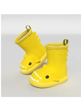 Cute Shark Summer Non-Slip Rubber Shoes Cute Family Waterproof Boots For Women 