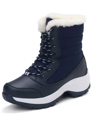 Waterproof Effect Warm And Light Snow Boots Blue/White 