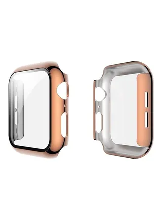 unisex For Apple Watch Series 5 And 4 Electroplated PC Case + Tempered Film Integrated Protective Cover 