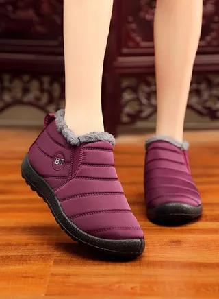 Ankle Boots Slip On Flat Casual Footwear Burgundy 
