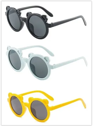 Summer Round Frame Bear Set Of Three Sunglasses For Children 