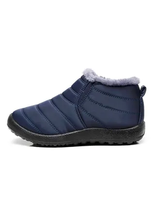 Ankle Boots Thermal Slip On Casual Footwear for Women Blue 