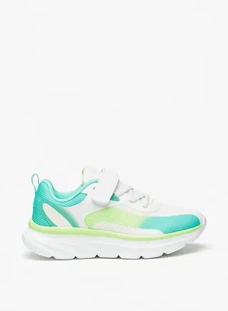 Boys Colourblock Sports Shoes With Hook And Loop Closure 