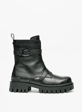 Womens Strap Detail Boots With Zip Closure By Shoexpress 