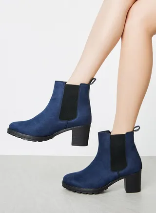 Mid Shaft Block Heel Chelsea Boots 