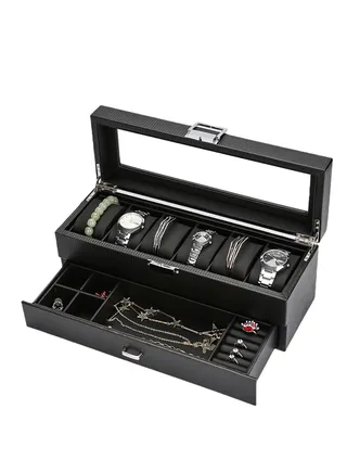 High-end watch box dust-proof watch storage box handmade large-capacity watch box 