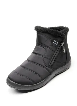 Ankle Boots Thermal Waterproof Cotton Boots Black 