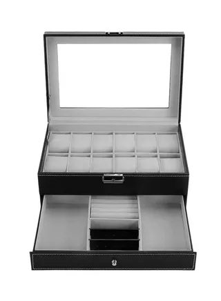 unisex 12 Grid Watch Storage Box 