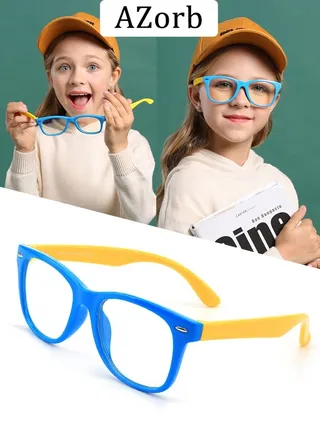 Kids Blue Light Blocking Glasses Anti-Glare Anti-UV Mobile TV Silicone Glasses for Boys Girls 3-12 Years Old Children's Blue Light Blocking Glasses 