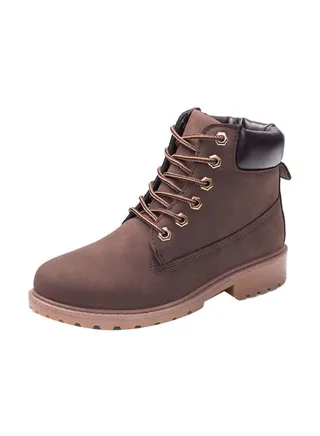 Lace Up Ankle Boots Dark Brown 