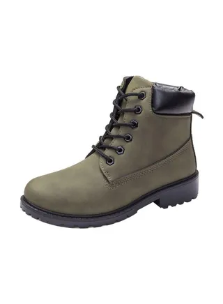 Lace Up Martin Boots Green 