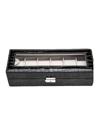 unisex 6-Compartment Watch Organizer Box 
