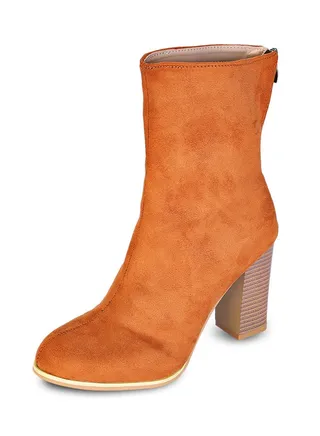 Chunky Mid-Calf Boot Brown 