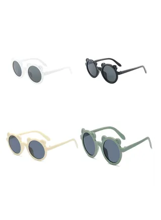 Summer Round Frame Bear Set Of 4 Sunglasses For Children 