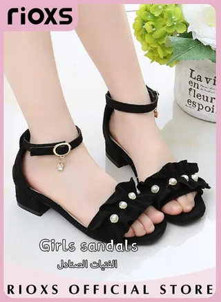 Little Kids Girls Fashion Non-Slip Soft Sole Sandals Princess Adjustable Shoes Lightweight Breathable Ankle Strap Sandals 