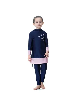 2-Piece Anti Exposure Burkinis Set Navy 