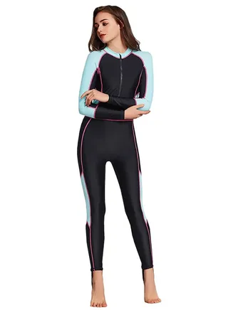 Women's Sunscreen Quick Drying Long Sleeved One Piece Swimsuit 