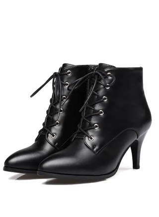 Ankle Boots With Pointed Heels Black 