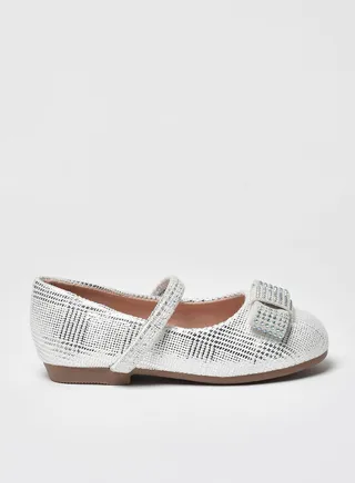 Dyed Pattern Flat Ballerinas Silver 