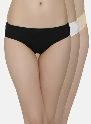 Clovia Pack of 3 Low Waist Bikini Panties - Cotton 