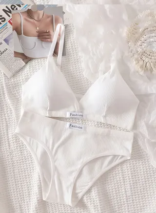 White Bikini Set - Two Pieces (Bra + Bottom) 