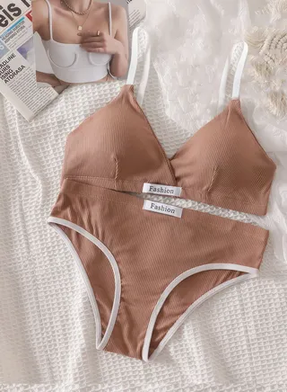 Beige Bikini Set - Two Pieces (Bra + Bottom) 