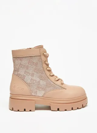 Girls' Logo Detail Lace Up High Cut Boots 