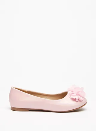 Girls Flora Bella Applique Detail Slip On Ballerina Shoes Ramadan Collection 