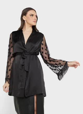 Mesh Sleeve Robe 