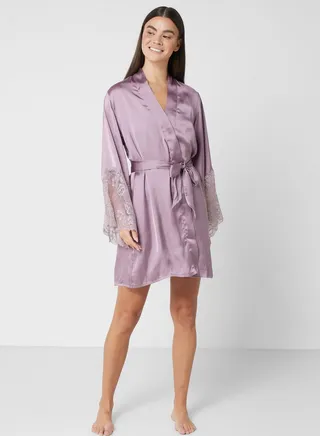 Lace Detail Robe 