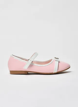 Dyed Pattern Flat Ballerinas Pink/White 