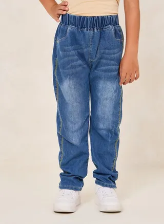 Regular Side Seam Pocket Detail Jeans 