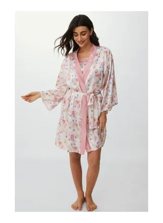 Satin Tie Dye Floral Wrap 