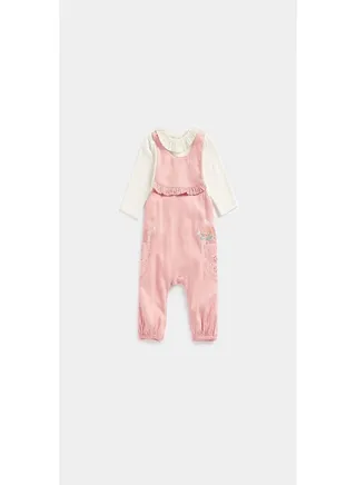 Pink Dungarees and Bodysuit Set 