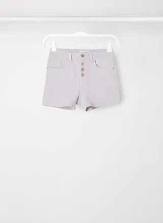 Teen Buttoned Denim Shorts Lilac 