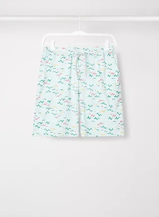 Girls Printed Casual Cotton Lowers Shorts Blue 