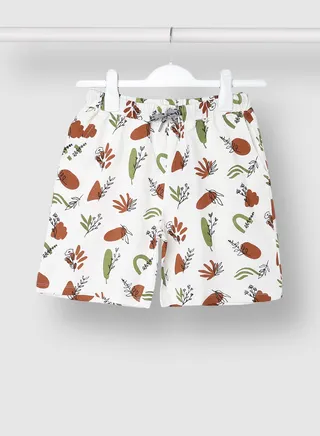 Girls Trendy Printed Short White / Red 